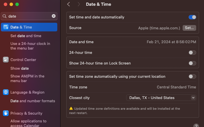 macos date and time
