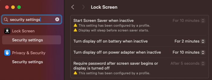 macos screen lock